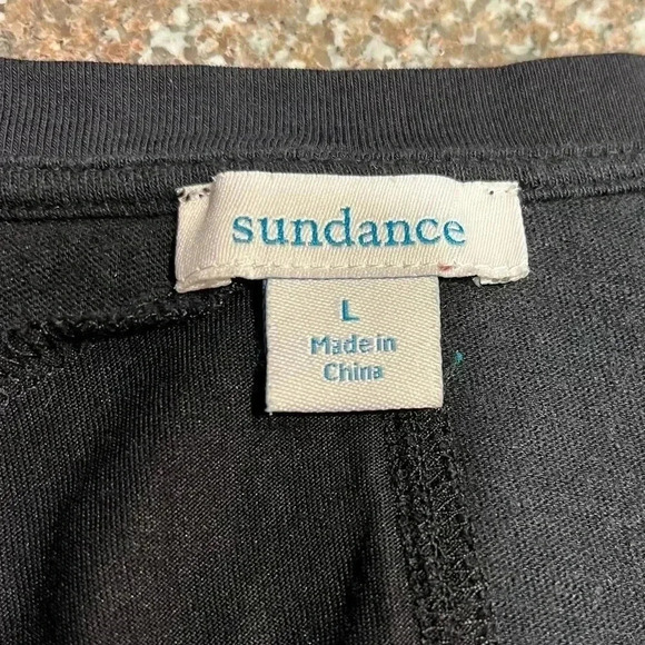 EUC Sundance Lagenlook Black Shirt Dress Asymmetrical Linen Cotton Blend Large - Picture 5 of 9